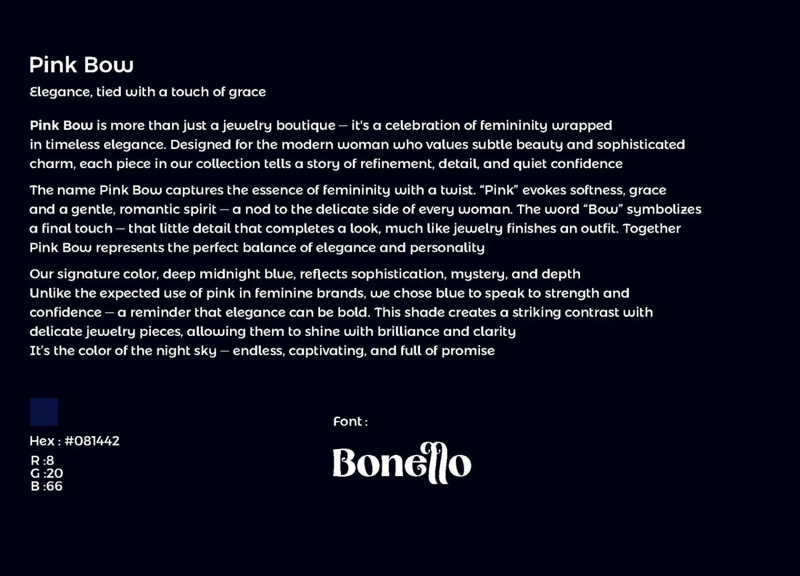 description of pinkbow brand